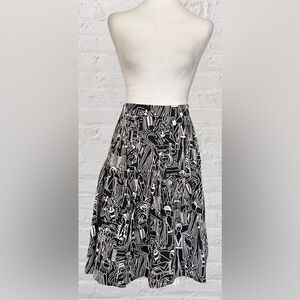 Vintage Carlisle A-Line Skirt Sz S 4 Golf Tennis All Over Print Preppy Money
